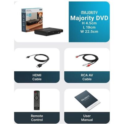 Majority DVD Player - Black (DVD Player), Blu-ray Player + DVD Player, Schwarz Majority DVD Player - Black (DVD Player), Blu-ray Player + DVD Player, Schwarz