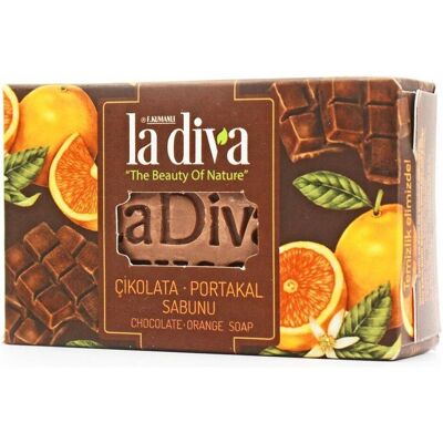 La Diva, Handseife, Würfel in Schokolade und Orange 100 g - (Hartseife) La Diva, Handseife, Würfel in Schokolade und Orange 100 g - (Hartseife)