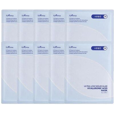 Isntree, Gesichtsmaske, Ultra-Low Molecular Hyaluronic Acid Mask 10 Pack - 12 Layers of Moisture (25 g) Isntree, Gesichtsmaske, Ultra-Low Molecular Hyaluronic Acid Mask 10 Pack - 12 Layers of Moisture (25 g)