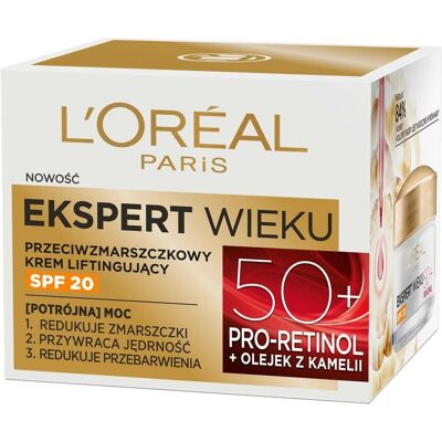 L'Oréal Paris, Gesichtscreme, L'OREAL Ekspert Wieku 50+ przeciwzmarszczkowy krem liftingujący 50ml (50 ml, 24h Creme, SPF 20) L'Oréal Paris, Gesichtscreme, L'OREAL Ekspert Wieku 50+ przeciwzmarszczkowy krem liftingujący 50ml (50 ml, 24h Creme, SPF 20)