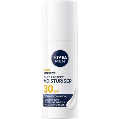 NIVEA, Gesichtscreme, Men Sensitive Daily Protect Moisturiser SPF30 50ml (50 ml, Tagescreme, SPF 30) NIVEA, Gesichtscreme, Men Sensitive Daily Protect Moisturiser SPF30 50ml (50 ml, Tagescreme, SPF 30)