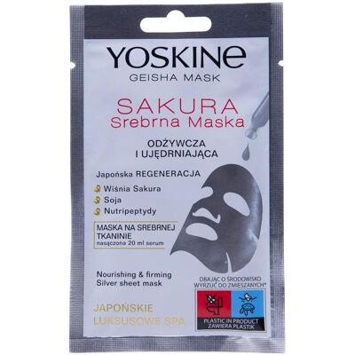 Yoskine, Gesichtsmaske, Maseczka do twarzy Geisha Mask Sakura Srebrna Maska odżywczo-ujędrniająca 20ml Yoskine, Gesichtsmaske, Maseczka do twarzy Geisha Mask Sakura Srebrna Maska odżywczo-ujędrniająca 20ml