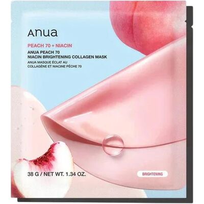 Anua, Gesichtsmaske, Maschera al Collagene e Niacina Peach 70 per Illuminare (38 g) Anua, Gesichtsmaske, Maschera al Collagene e Niacina Peach 70 per Illuminare (38 g)
