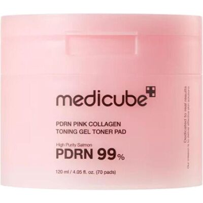 Medicube, Gesichtsmaske, Lachs-DNA PDRN rosa Kollagen-Gel-Toner-Pads (120 ml) Medicube, Gesichtsmaske, Lachs-DNA PDRN rosa Kollagen-Gel-Toner-Pads (120 ml)