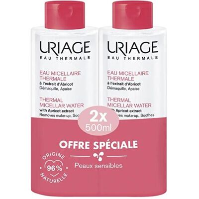 Uriage, Gesichtsreinigung, Thermisches Mizellarwasser für sensible Haut (Mizellenwasser, 500 ml) Uriage, Gesichtsreinigung, Thermisches Mizellarwasser für sensible Haut (Mizellenwasser, 500 ml)
