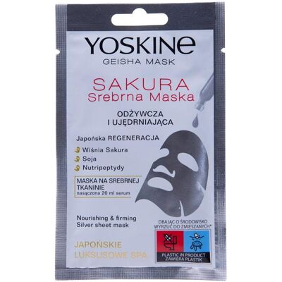 Yoskine, Gesichtsmaske, Maseczka do twarzy Geisha Mask Sakura Srebrna Maska odżywczo-ujędrniająca 20ml Yoskine, Gesichtsmaske, Maseczka do twarzy Geisha Mask Sakura Srebrna Maska odżywczo-ujędrniająca 20ml