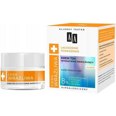 AA, Gesichtscreme, Sensitive Skin Soothing Irritations 72H Intensely Moisturizing Day Cream For All Skin Types 50Ml (50 ml, Tagescreme) AA, Gesichtscreme, Sensitive Skin Soothing Irritations 72H Intensely Moisturizing Day Cream For All Skin Types 50Ml (50 ml, Tagescreme)