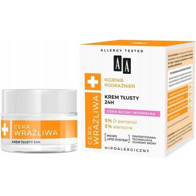 Oceanic, Gesichtscreme, Aa Sensitive Skin Soothing Irritations Oily Cream 24H For Dry And Normal Skin 50Ml (50 ml, 24h Creme) Oceanic, Gesichtscreme, Aa Sensitive Skin Soothing Irritations Oily Cream 24H For Dry And Normal Skin 50Ml (50 ml, 24h Creme)