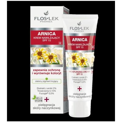 Floslek, Gesichtscreme, Arnica Moisturizing Cream SPF15 krem nawilżający do skóry naczynkowej 50ml (50 ml, Tagescreme, SPF 15) Floslek, Gesichtscreme, Arnica Moisturizing Cream SPF15 krem nawilżający do skóry naczynkowej 50ml (50 ml, Tagescreme, SPF 15)