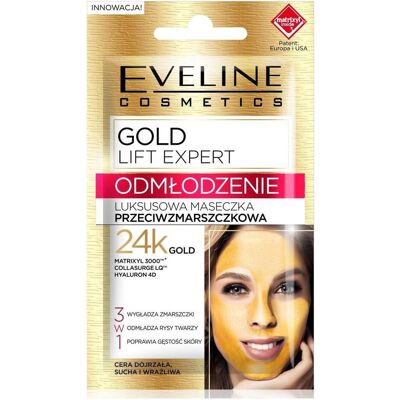 Eveline, Gesichtsmaske, Gold Lift Expert anti-wrinkle mask 3 in1 7ml (7 ml) Eveline, Gesichtsmaske, Gold Lift Expert anti-wrinkle mask 3 in1 7ml (7 ml)