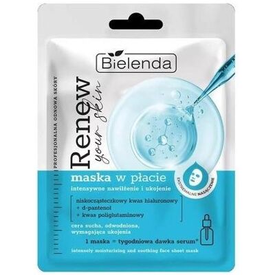 Bielenda, Gesichtsmaske, Renew Your Skin Intensive Moisturising Soothing Sheet Face Mask (20 g) Bielenda, Gesichtsmaske, Renew Your Skin Intensive Moisturising Soothing Sheet Face Mask (20 g)