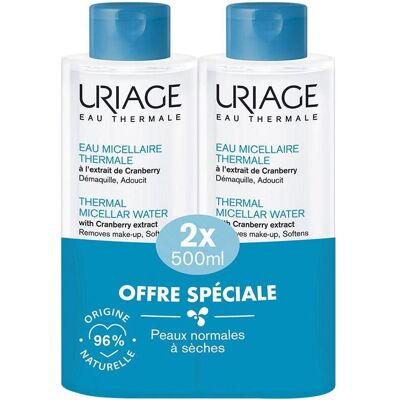 Uriage, Gesichtsreinigung, Thermales Mizellenwasser für normale bis trockene Haut (Mizellenwasser, 500 ml) Uriage, Gesichtsreinigung, Thermales Mizellenwasser für normale bis trockene Haut (Mizellenwasser, 500 ml)