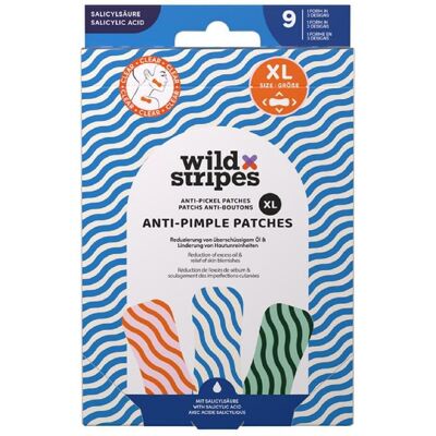 Wild Stripes, Gesichtsmaske, Anti-Pickelpflaster XL, Salicylsäure, 9 Stück Wild Stripes, Gesichtsmaske, Anti-Pickelpflaster XL, Salicylsäure, 9 Stück