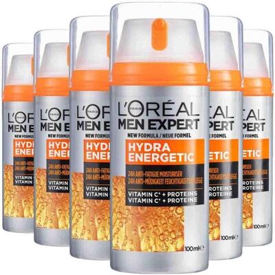 L'Oréal Paris, Gesichtscreme, 6x L'OrÃal Men Expert Hydra Energetic Hydraterende Dagcrème 100 ml (100 ml, Tagescreme) L'Oréal Paris, Gesichtscreme, 6x L'OrÃal Men Expert Hydra Energetic Hydraterende Dagcrème 100 ml (100 ml, Tagescreme)