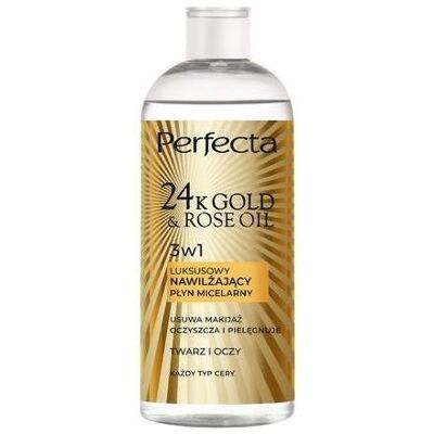 Perfecta, Gesichtsreinigung, 24k Gold Rose Oil Micellar Liquid 400ml - Reinigend und feuchtigkeitsspendend (Mizellenwasser, 400 ml) Perfecta, Gesichtsreinigung, 24k Gold Rose Oil Micellar Liquid 400ml - Reinigend und feuchtigkeitsspendend (Mizellenwasser, 400 ml)