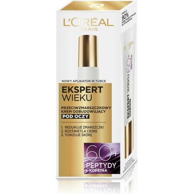L'Oréal Paris, Augenpflege, L'OREAL Age Specialist Ekspert Wieku 60+ przeciwzmarszczkowy krem odbudowujący pod oczy 15ml (Augenpflege Crème, 15 ml) L'Oréal Paris, Augenpflege, L'OREAL Age Specialist Ekspert Wieku 60+ przeciwzmarszczkowy krem odbudowujący pod oczy 15ml (Augenpflege Crème, 15 ml)