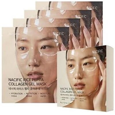 Nacific, Gesichtsmaske, Rice Pepta Collagen Gel Face Mask Rice Peptide 4ea Set Nacific, Gesichtsmaske, Rice Pepta Collagen Gel Face Mask Rice Peptide 4ea Set