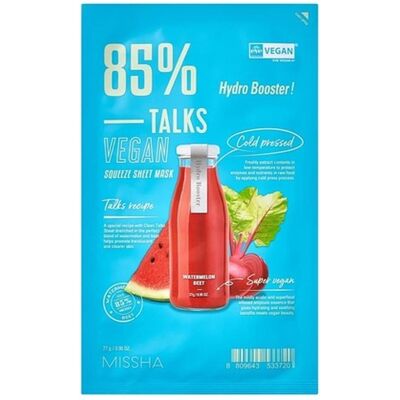 Missha, Gesichtsmaske, Talks Vegan Squeeze Sheet Mask Revitalizing And Hydrating Sheet Mask Based On Beet And (27 g) Missha, Gesichtsmaske, Talks Vegan Squeeze Sheet Mask Revitalizing And Hydrating Sheet Mask Based On Beet And (27 g)