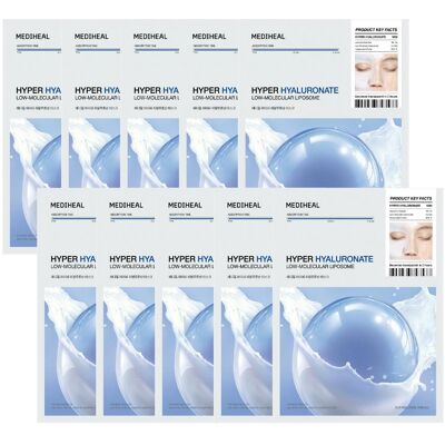 Mediheal, Gesichtsmaske, - Hyper Hyaluronate Mask - 10pcs Mediheal, Gesichtsmaske, - Hyper Hyaluronate Mask - 10pcs