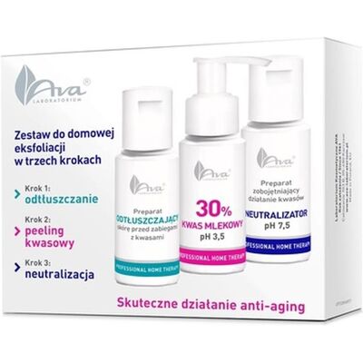 Ava Cosmetics, Gesichtsreinigung, PHT Zestaw do domowej eksfoliacji: preparat odtłuszczający 50ml + kwas mlekowy 30% 50ml + (150 ml) Ava Cosmetics, Gesichtsreinigung, PHT Zestaw do domowej eksfoliacji: preparat odtłuszczający 50ml + kwas mlekowy 30% 50ml + (150 ml)