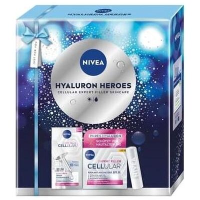 NIVEA, Beauty Geschenkset, Hyaluron Heroes Expert Filler Zelluläres Serum Creme Balsam (Gesichtspflege Set) NIVEA, Beauty Geschenkset, Hyaluron Heroes Expert Filler Zelluläres Serum Creme Balsam (Gesichtspflege Set)