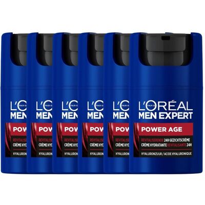 L'Oréal Paris, Gesichtscreme, 6x L'OrÃal Men Expert Power Age Revitaliserende 24H Gezichtscrème 50 ml (50 ml, 24h Creme) L'Oréal Paris, Gesichtscreme, 6x L'OrÃal Men Expert Power Age Revitaliserende 24H Gezichtscrème 50 ml (50 ml, 24h Creme)