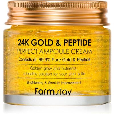 FarmStay 24K Gold & Peptide Perfekte Ampullencreme - Gesichtspflege mit 24K Gold und Peptiden FarmStay 24K Gold & Peptide Perfekte Ampullencreme - Gesichtspflege mit 24K Gold und Peptiden