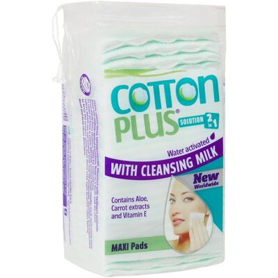 Cotton Plus, Wattestäbchen, Reinigungspads 2in1 mit integrierter Aloe Vera Reinigungsmilch Cotton Plus, Wattestäbchen, Reinigungspads 2in1 mit integrierter Aloe Vera Reinigungsmilch
