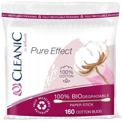 Cleanic, Wattepads, Saubere reine Effekt hygienische Stöcke, 160 Stücke (160x) Cleanic, Wattepads, Saubere reine Effekt hygienische Stöcke, 160 Stücke (160x)