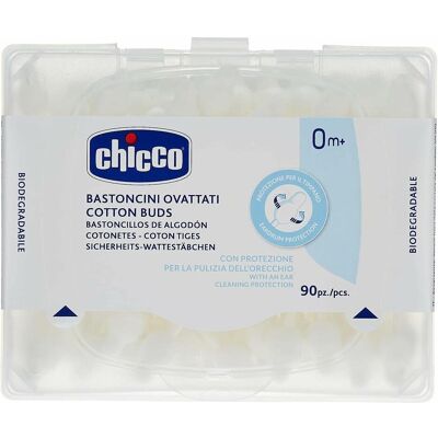 Chicco Baby Wattestäbchen - Sicher & Sanft - 90 St Chicco Baby Wattestäbchen - Sicher & Sanft - 90 St