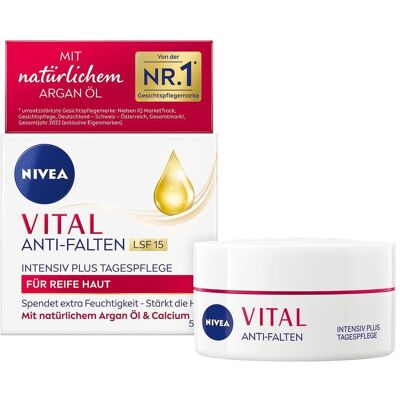 NIVEA, Gesichtscreme, Vital Anti-Falten Intensiv Plus Tagespflege LSF 15 (50 ml, Tagescreme, SPF 15) NIVEA, Gesichtscreme, Vital Anti-Falten Intensiv Plus Tagespflege LSF 15 (50 ml, Tagescreme, SPF 15)