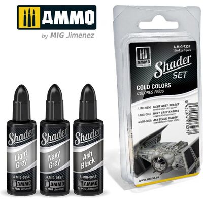 AMMO by MIG Jimenez, Lidschatten, SHADER Set Cold Colors (Grau, Schwarz) AMMO by MIG Jimenez, Lidschatten, SHADER Set Cold Colors (Grau, Schwarz)