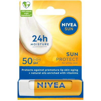 NIVEA, Lippenpflege, Sun Protect Lip Balm Spf 50 55ml - Hoher Schutz für deine Lippen (Lippenbalsam, 55 ml) NIVEA, Lippenpflege, Sun Protect Lip Balm Spf 50 55ml - Hoher Schutz für deine Lippen (Lippenbalsam, 55 ml)
