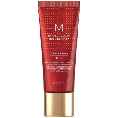 Missha, BB + CC Creme, M Perfect Cover (BB Cream, SPF42, 20mL, #26 Natural Caramel) (26 Natural Caramel, 20 ml) Missha, BB + CC Creme, M Perfect Cover (BB Cream, SPF42, 20mL, #26 Natural Caramel) (26 Natural Caramel, 20 ml)