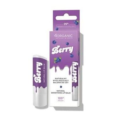 4Organic, Lippenpflege, Natural Lip Balm Berry Flavor 5g (Lippenbalsam, 5 g) 4Organic, Lippenpflege, Natural Lip Balm Berry Flavor 5g (Lippenbalsam, 5 g)