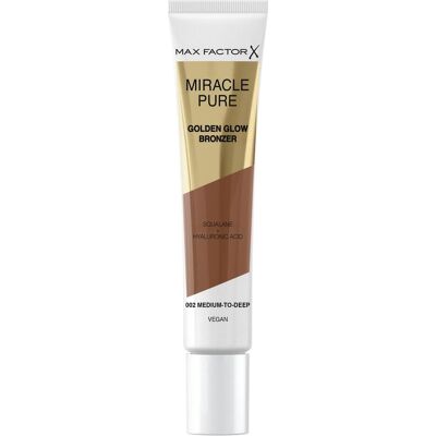 Max Factor, Highlighter + Bronzer, Miracle Pure Golden Glow Bronzer - Bronzer 15 ml 002 Medium-To-Deep (002, Golden Glow, Medium to Deep, Bronzer, Highlighter, 15 ml) Max Factor, Highlighter + Bronzer, Miracle Pure Golden Glow Bronzer - Bronzer 15 ml 002 Medium-To-Deep (002, Golden Glow, Medium to Deep, Bronzer, Highlighter, 15 ml)