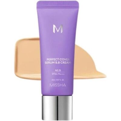 Missha, BB + CC Creme, M Perfect Cover BB Cream with Serum SPF 50+ Shade 25 20ml (Beige, 20 ml) Missha, BB + CC Creme, M Perfect Cover BB Cream with Serum SPF 50+ Shade 25 20ml (Beige, 20 ml)