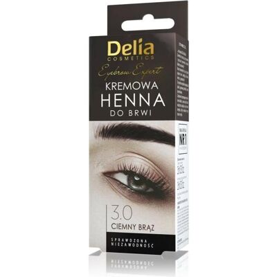 Delia Cosmetics, Augenbrauenfarbe, Delia - Henna for eyebrows cream 3.0 Dark Brown 15ml (Dunkelbraun) Delia Cosmetics, Augenbrauenfarbe, Delia - Henna for eyebrows cream 3.0 Dark Brown 15ml (Dunkelbraun)