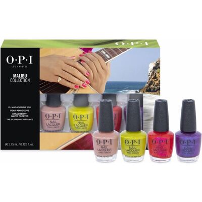 OPI, Nagellack, Klassische Mini-Nagellacke im 4er-Set der Malibu Kollektion (Altrosa, Glitter, Grün, Pink, Violett, Farblack, Gel-Effekt Nagellack) OPI, Nagellack, Klassische Mini-Nagellacke im 4er-Set der Malibu Kollektion (Altrosa, Glitter, Grün, Pink, Violett, Farblack, Gel-Effekt Nagellack)