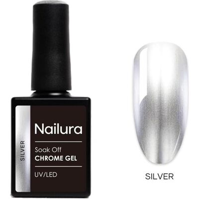 Magni, Nagellack, Nailura - Chrome Base Silver Gel - Silver - 10 ml (Silver, Gel-Effekt Nagellack) Magni, Nagellack, Nailura - Chrome Base Silver Gel - Silver - 10 ml (Silver, Gel-Effekt Nagellack)