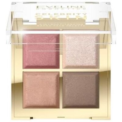 Eveline, Highlighter + Bronzer, Celebrity Skin Baked Multifunctional Contouring Palette 4in1 16g (Bronzer, Highlighter, 16 g) Eveline, Highlighter + Bronzer, Celebrity Skin Baked Multifunctional Contouring Palette 4in1 16g (Bronzer, Highlighter, 16 g)