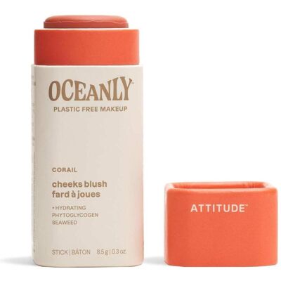 Attitude, Blush, Oceanly Plastic-Free Lightweight Blush Stick Titanium Dioxide-Free (Corail) Attitude, Blush, Oceanly Plastic-Free Lightweight Blush Stick Titanium Dioxide-Free (Corail)