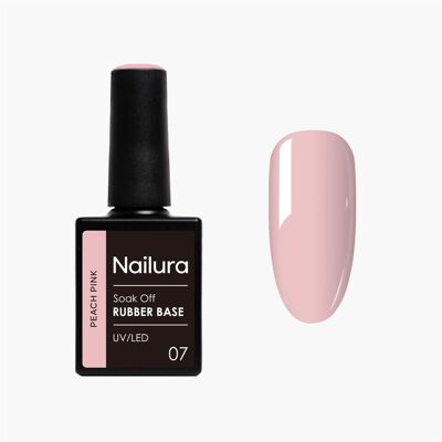 Nailura, Nagellack, - Rubber Base 7 - Peach Pink - 10 ml (Peach Pink, Base Coat) Nailura, Nagellack, - Rubber Base 7 - Peach Pink - 10 ml (Peach Pink, Base Coat)