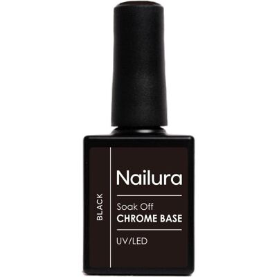 Nailura, Nagellack, - Chrome Base Black Gel - Black - 10 ml (Black, Base Coat) Nailura, Nagellack, - Chrome Base Black Gel - Black - 10 ml (Black, Base Coat)