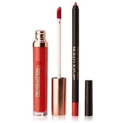 Makeup Revolution, Lippenstift + Lipgloss, Retro Luxe Matte Lip Kit (Regal) Makeup Revolution, Lippenstift + Lipgloss, Retro Luxe Matte Lip Kit (Regal)