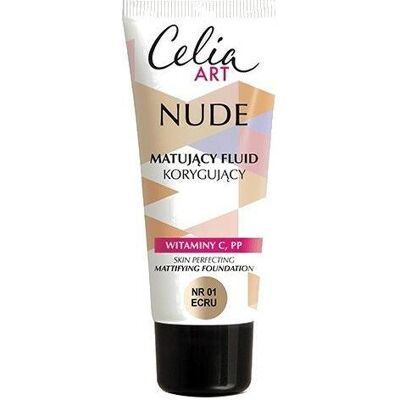 Celia, Foundation, Art Nude Mattifying Corrective Fluid 01 Ecru 30Ml (Ecru) Celia, Foundation, Art Nude Mattifying Corrective Fluid 01 Ecru 30Ml (Ecru)