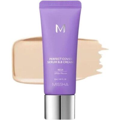 Missha, BB + CC Creme, M Perfect Cover BB Cream with Serum SPF 50+ Shade 21 20ml (Hellbeige, 20 ml) Missha, BB + CC Creme, M Perfect Cover BB Cream with Serum SPF 50+ Shade 21 20ml (Hellbeige, 20 ml)