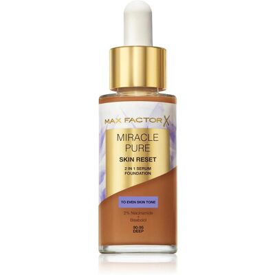 Max Factor, Foundation, Miracle Pure Skin Reset 2in1 Serum Foundation - Makeup 30 ml 90-95 Deep (Deep) Max Factor, Foundation, Miracle Pure Skin Reset 2in1 Serum Foundation - Makeup 30 ml 90-95 Deep (Deep)