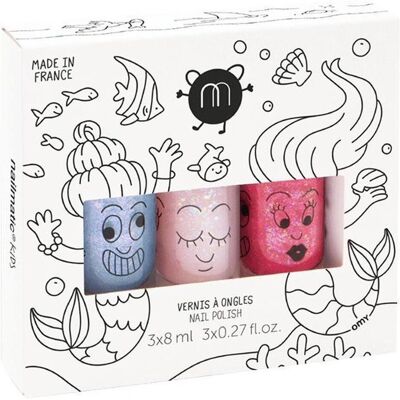 Nailmatic, Nagellack, Kids Water-Based Nail Polish Mermaid 3 Pack Set (Mermaid) Nailmatic, Nagellack, Kids Water-Based Nail Polish Mermaid 3 Pack Set (Mermaid)