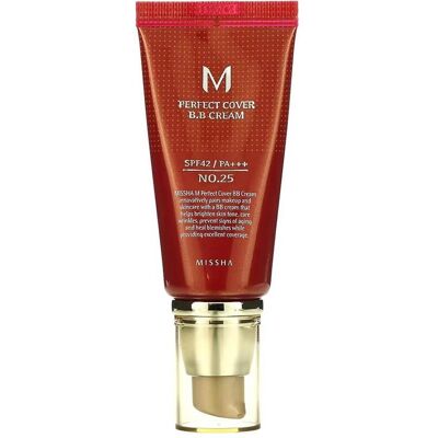 Missha, BB + CC Creme, PERFECT COVER bb cream SPF25 #25-warm beige 50 ml (25 Warm Beige, 50 ml) Missha, BB + CC Creme, PERFECT COVER bb cream SPF25 #25-warm beige 50 ml (25 Warm Beige, 50 ml)